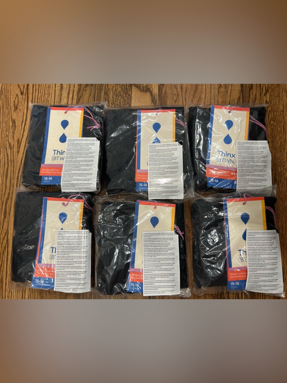 Thinx Period Underwear- Bikini- Teen 15/16- 6 pack